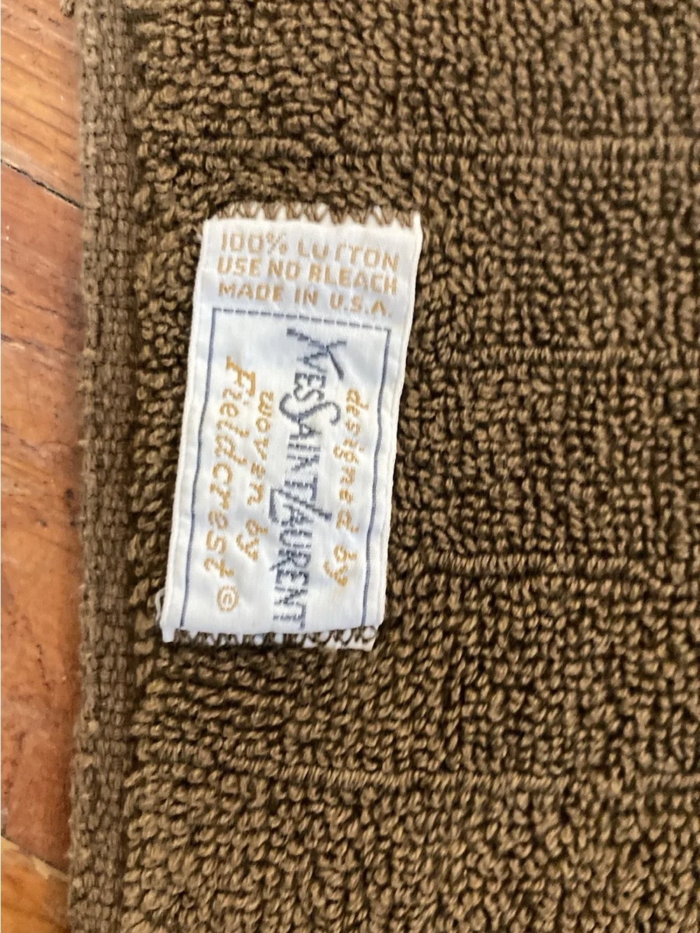 2 Yves Saint Laurent Fieldcrest MCM vintage hand towels designer 24” x 17” as i